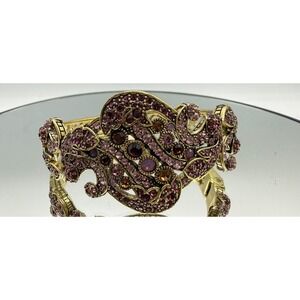 HEIDI DAUS "CAPTIVATING CARRIE" CRYSTAL HINGED BANGLE BRACELET--RET $179 NWT